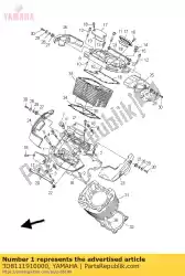 Ici, vous pouvez commander le couvercle culasse 1 auprès de Yamaha , avec le numéro de pièce 3D8111910000: