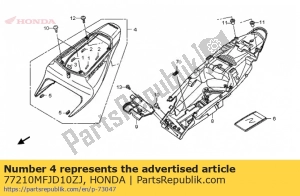 Honda 77210MFJD10ZJ conjunto de capucha, rr. asiento (wl) * - Lado superior