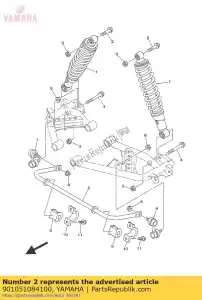 yamaha 901051084100 bolt, flange - Bottom side