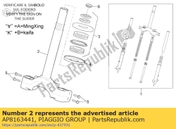 Aprilia AP8163441, Base dello stelo, OEM: Aprilia AP8163441