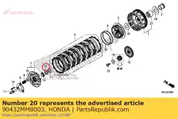 Aquí puede pedir arandela, resorte, 25 mm (resorte de chuo) de Honda , con el número de pieza 90432MM8003: