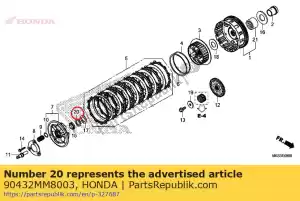 honda 90432MM8003 arandela, resorte, 25 mm (resorte de chuo) - Lado inferior