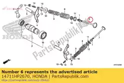 Ici, vous pouvez commander le soupape, entrée auprès de Honda , avec le numéro de pièce 14711HP2670: