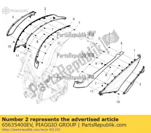 Piaggio Group 65635400EV lado trasero del cuerpo r.h. - Lado inferior