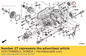Honda 91017HN8003 roulement, spécification à billes radiales - La partie au fond
