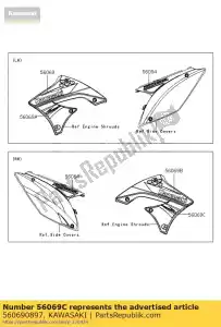 Kawasaki 560690897 pattern,shroud,lwr,rh - Bottom side