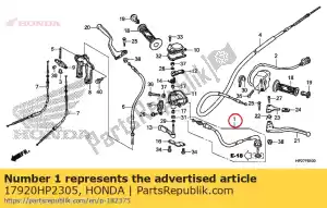 Honda 17920HP2305 conjunto de cabos, throt - Lado inferior