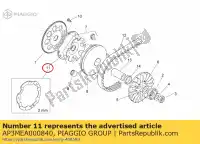 AP3MEA000840, Piaggio Group, Polea de cubierta ant. móvil aprilia mojito scarabeo sr 50 1999 2000 2001 2002 2003 2004, Nuevo