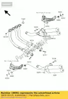 180910019, Kawasaki, body-comp-uitlaatdemper, links zr1000-a1 kawasaki z 1000 2003 2004 2005 2006, Nieuw