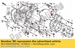 Aqui você pode pedir o rolamento, esfera radial, 6000 em Honda , com o número da peça 961006000000: