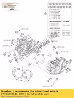 77330000144, KTM, eng case cpl. w.tr.bear. 07 ktm smr sx sxs xc 450 505 2006 2007 2008 2009 2010 2011 2012, Nuovo