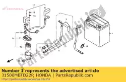 Aqui você pode pedir o bateria assy ytx2 em Honda , com o número da peça 31500MBTD22P: