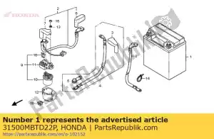 Honda 31500MBTD22P bateria assy ytx2 - Lado inferior