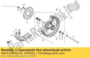 honda 06441MEA670 conjunto de raios b (fora) - Lado inferior