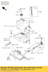 kawasaki 510481133 bouchon-réservoir, carburant kvf300-a2 - La partie au fond