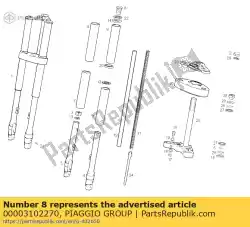 Tutaj możesz zamówić nak? Adka, górna rura widelca od Piaggio Group , z numerem części 00003102270: