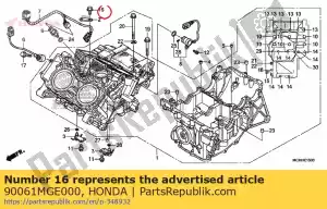 honda 90061MGE000 bout, flens, 8x14 - Onderkant