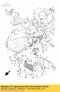 yamaha 5B2F837N0000 entrada de aire de rejilla 1 - Lado inferior