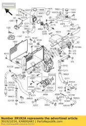 Ici, vous pouvez commander le pipe-eau zx600-d1 auprès de Kawasaki , avec le numéro de pièce 391921034: