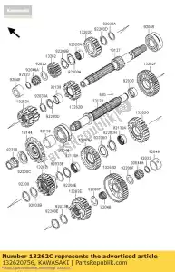 kawasaki 132620756 engranaje, entrada superior, 22t zr1000daf - Lado inferior