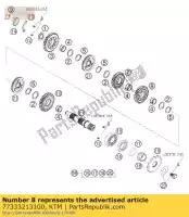 77333213100, KTM, engranaje loco 3 g 28-t ktm sx sxs 450 505 2006 2007 2008 2009, Nuevo