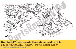 honda 64246MT3000ZK carénage latéral, noir, droite - Partie supérieure