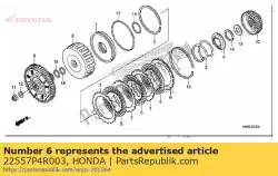 Ici, vous pouvez commander le plaque, embrayage (7) (2,7 mm) auprès de Honda , avec le numéro de pièce 22557P4R003: