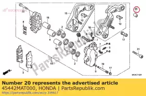 Honda 45442MAT000 collar, l. soporte de pinza - Lado inferior