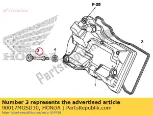 honda 90017MGSD30 parafuso, tampa da cabeça - Lado inferior