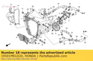 Honda 19501MELD20 hose a, r. radiator - Bottom side