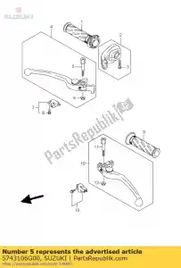 suzuki 5743106G00 perno, palanca - Lado inferior