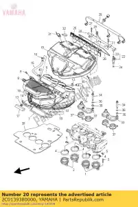 yamaha 2C0139380000 tuyau - La partie au fond