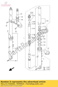 yamaha 5SL231700000 cilinder comp., voorvork - Onderkant