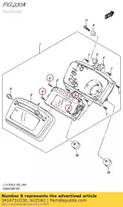 Suzuki 3414731G30 schroef, 3x10 - Onderkant