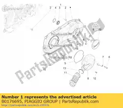 Here you can order the transmission cover cpl. From Piaggio Group, with part number B0176695: