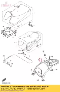 yamaha 3P62477301P5 poignée, siège - La partie au fond