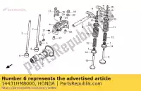 14431HM8000, Honda, braço, válvula de balanço honda trx350fe fourtrax rancher 4x4 es 350 , Novo