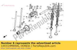 Ici, vous pouvez commander le bras, culbuteur de soupape auprès de Honda , avec le numéro de pièce 14431HM8000: