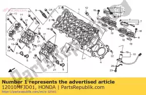 Honda 12010MFJD01 culata, cilindro - Lado inferior