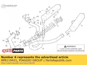 Piaggio Group AP8119431 silenciador certo - Parte inferior