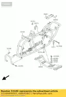 32160S004503, Kawasaki, frame-comp, czarny ksf50-a1 kawasaki kfx 50 2003 2004 2005 2006, Nowy