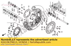 Aqui você pode pedir o falou conjunto a, rr. (196 mm) em Honda , com o número da peça 42610KZ4810: