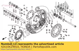 Honda 42610KZ4810 falou conjunto a, rr. (196 mm) - Lado inferior
