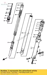 suzuki 5114017D20 buitenste buis - Onderkant