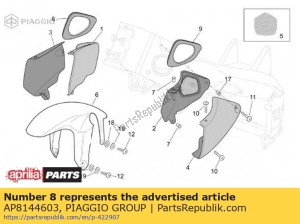 aprilia AP8144603 rh kanaal pakking - Onderkant