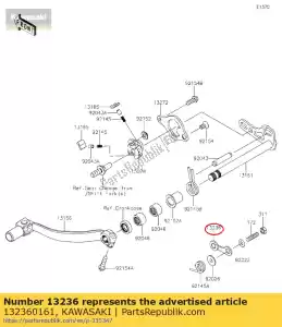 Kawasaki 132360161 hefboom-comp, positie - Onderkant