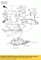 360400037H8, Kawasaki, cover-tail, lh, ébène kawasaki er6n  a er6f b er 6f abs 6n 650 , Nouveau