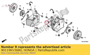 Honda 90119KV3680 bout, gereedschapskist, 6x20 - Onderkant