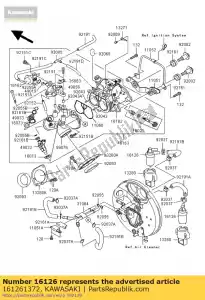 Kawasaki 161261372 válvula - Lado inferior