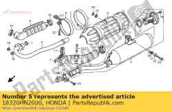 Here you can order the pipe,exhaust from Honda, with part number 18320HN2000: